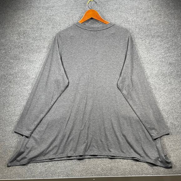 Logo Lounge Tunic Top Women's Plus 2X Gray Long Sleeve Front Pockets Casual - Picture 9 of 10